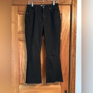 Loft kick flare crop jeans, black, 29/8 curvy